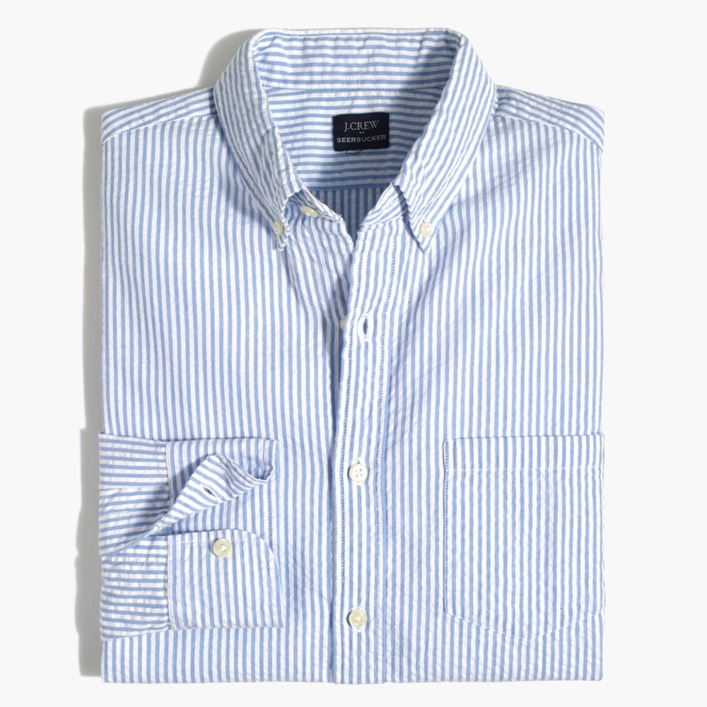 J. Crew Factory Seersucker Slim Casual Shirt
